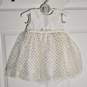 Carter's Ivory Dress with Gold Dots